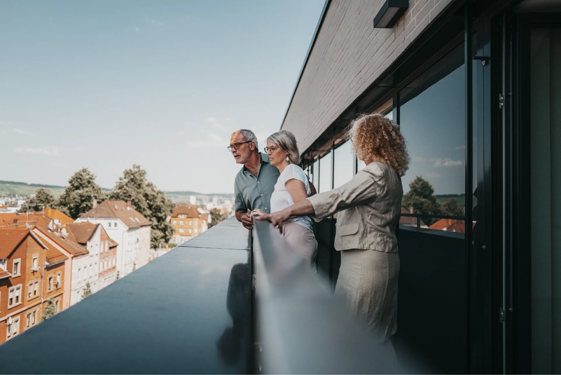 Blick von einer betreuten Liegenschaft über Heilbronn